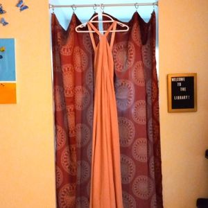 Fame and Partners, Long Prom dress, Size US 8, Blush Pink